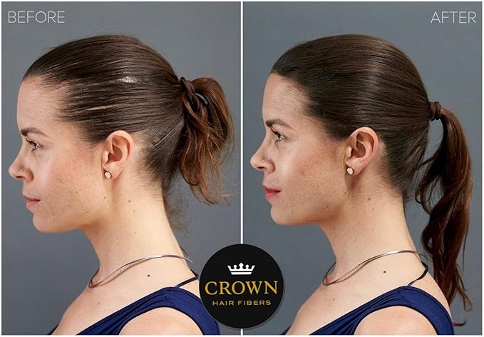 CROWN Hair Building Fibers Multipack (2 x 28g) - Instantly Cover Fine & Thinning Hair for a Thicker, Fuller Look - A Natural Keratin Concealer - 13 Shades for Men & Women - Light Brown