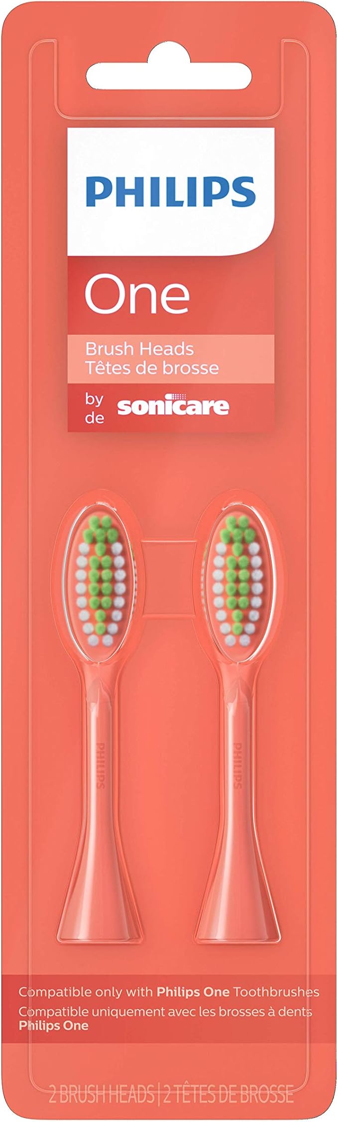 Philips One by Sonicare, 2 Brush Heads, Miami Coral, BH1022/01