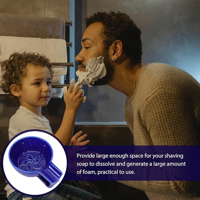 Healifty Ceramic Shaving Soap Bowl for Men Blue Foaming Bowl Shaving Container Home Use