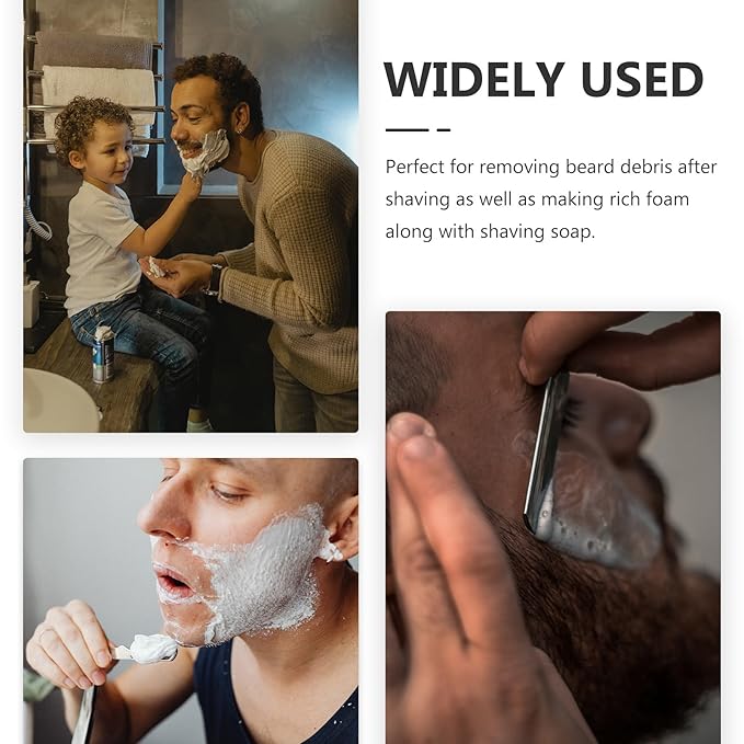 Beaupretty Travel Beard Shave Brush Portable Nylon Bristle Shaving Brush for Men Facial Cleansing Compact Metal Handle Travel Shaving Accessory
