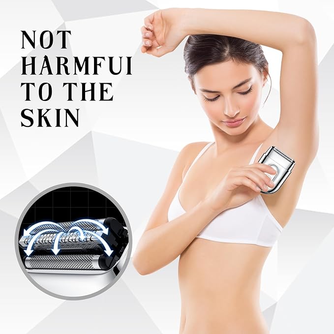 Electric Razor for Men, Electric Foil Shavers for Women,Mini Foil Shaver with Double Floating Blades, IPX7 Waterproof Wet/Dry Shaver, 90 Min Runtime, LED Display, Travel Lock, Gifts for Men&Women