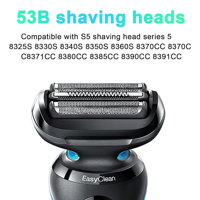 Series 5 Series 6 53B Shaver Replacement Head, S5 S6 Razors Replacement Head, Electric Razor 5020cs 5018s 5035s 5049cs 5050cs 6020s 6040cs 6075cc 6072cc 6090cc