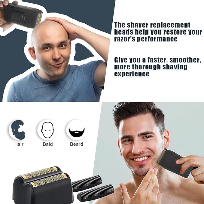 Shaver Foil Head Cutter Bar Replacement,Compatible with Wahl 5 Star Series Vanish Shaver 8173-700,High Performance Shaving Accessorie, Black (2 Pack)