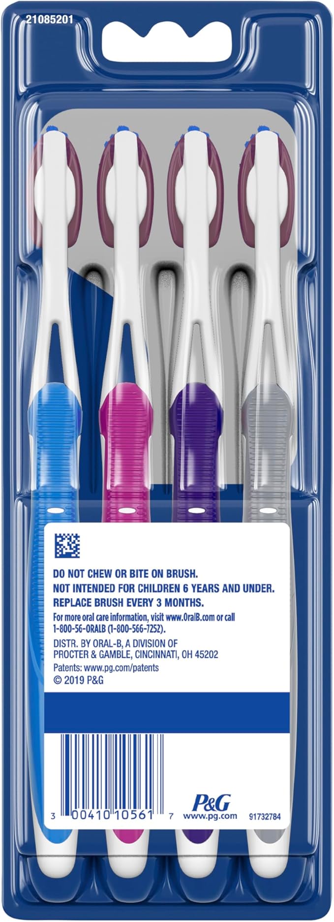 Oral-B 3D White Deep Stain Remover toothbrushes, 4 Count Toothbrush Medium, Removes 90% of Surface Stains, whitens Teeth, deep Reach, removes Plaque and Stains Tooth Brush