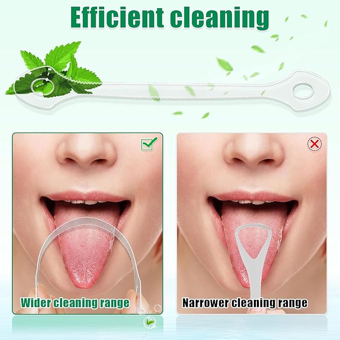 20 Count Disposable Tongue Scraper, Plastic Tongue Cleaner for Adults and Kids, Reduce Bad Breath,Promote Fresh Breath,Ergonomic Tongue Scrubber for Oral Care
