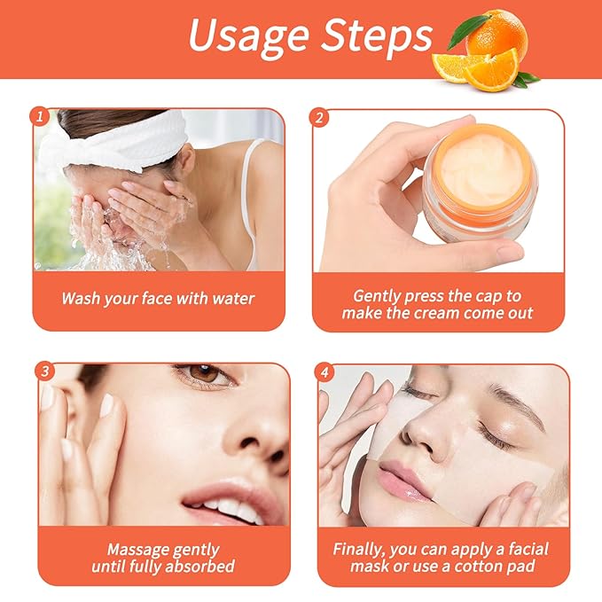 Vitamin C Face Cream, Vitamin Moisturizer C Creams with Hyaluronic Acid Squalane, V C Cream Face For Fine Lines & Tightening Skin Wrinkles, Antioxidant Firming Cream
