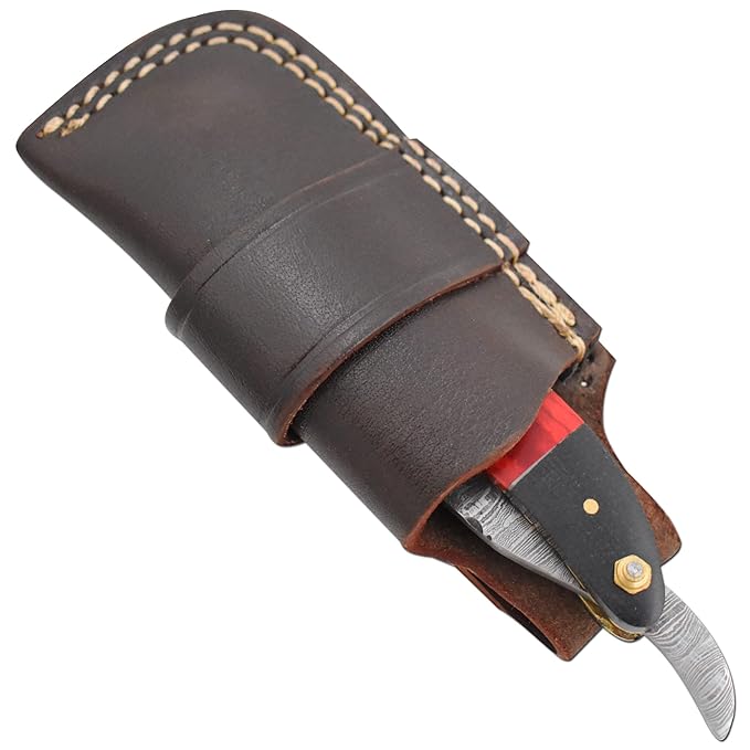 Straight Razor | High Hardness Real Damascus Steel Cutthroat Straight Edge-Blade Barber Razor (329)