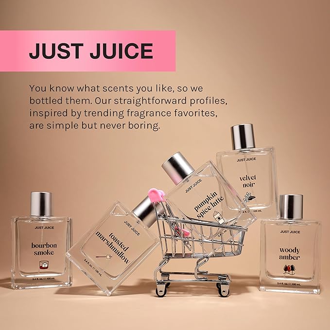 Just Juice Velvet Noir - Crisp Jasmine Perfume for Women and Men - Floral Musk Perfume with Apple, Rose, Geranium, Amber - 3.4 oz