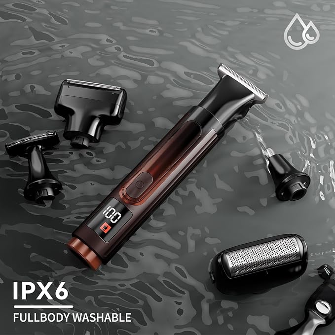 Back Shavers for Men Long Handle, Waterproof Back Shaver with 4 Shock Absorber Flex Heads, Rechargeable Electric Back Razor and Hair Trimmer, Extendable Electric Shaver for Body Grooming, Portable