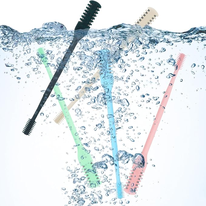 2-in-1 Nose Hair Cutter Double Sided Nos Hairs Trimmers 5PCS 360° Rotating Blade Nostril Remover Tool Portable Manual Nose Hair Knife with Case Nasal Hairs Cutter Ear Soft Cleaning Brush