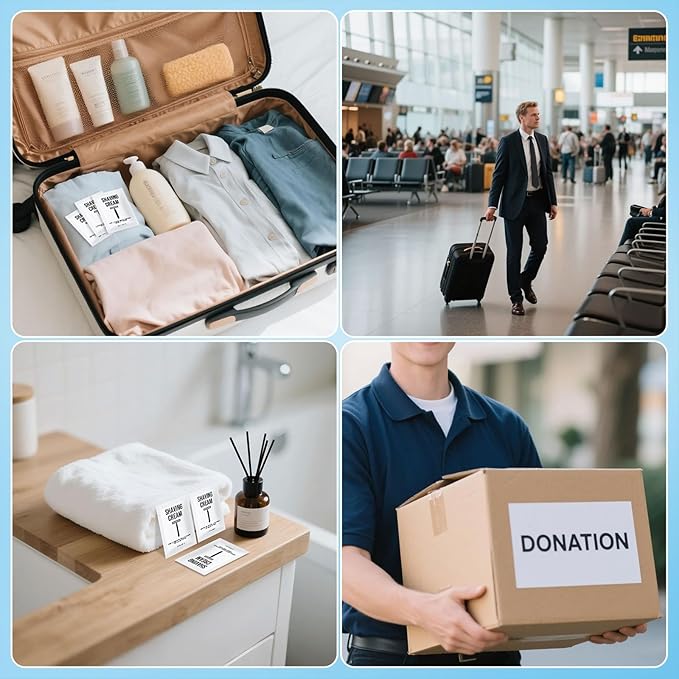 Travel Shaving Cream Bulk for Men 8ml/0.28fl oz,Disposable Shaving Cream in Bulk Individual Travel Shave Cream for Hotel Homeless Charity Home Nursing(Unscented,Pack of 200)