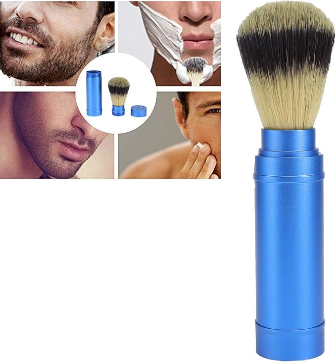 Taidda- Men Shaving Brush, Travel Shaving Brush Aluminum High Water Retention Beard Brush, Ergonomic Designs for Shaving Foam Kids Salon Home Man