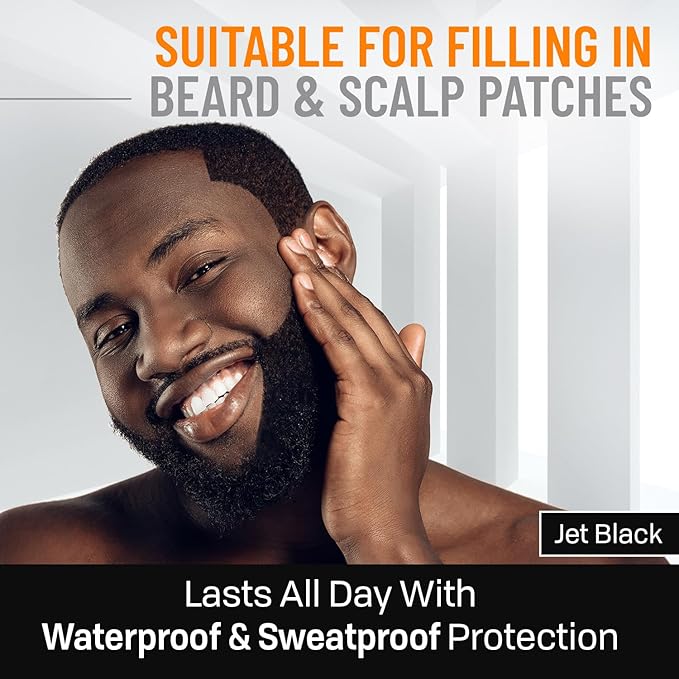 FOLLICLE BOOSTER Beard Pen Filler Styling Kit for Men - 3-in-1 Filling Set with 4-Tip Fork, Normal Pencil, and Brush - Waterproof, Sweatproof & All-Day Hold - Jet Black