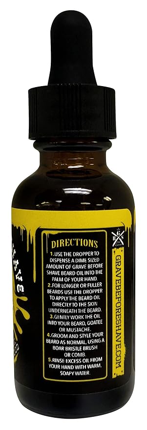 Grave Before Shave Teakwood Beard Oil 1 oz. bottle with dropper top dispenser