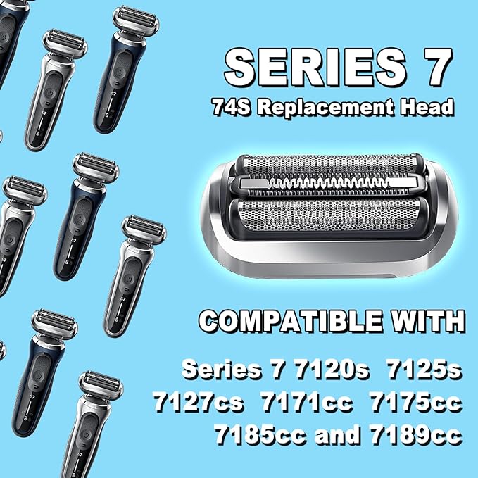 74S Series 7 Electric Replacement Shaver Head Accessories Series 7 Electric Shaver blade Compatible with Braun Series 7 7120s, 7125s, 7127cs, 7171cc, 7175cc, 7185cc and 7189cc