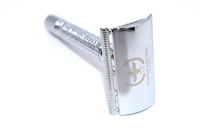 Double Edge Safety Razor ROMAN EMPIRE SHAVING Augustus with 20 Blades Sampler (Astra-Derby-Shark-Treet)