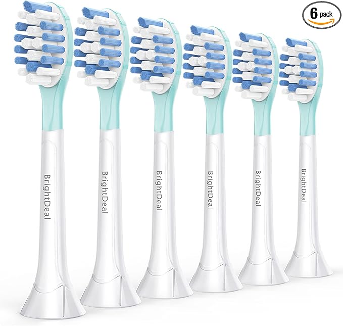 Replacement Heads for Philips Sonicare ProtectiveClean 4100 5100 6100 DiamondClean 9500 ExpertClean 7500 FlexCare HealthyWhite Electric Sonic Toothbrush C3 G3 W3 C2 G2 Brush, White, 6 Pack