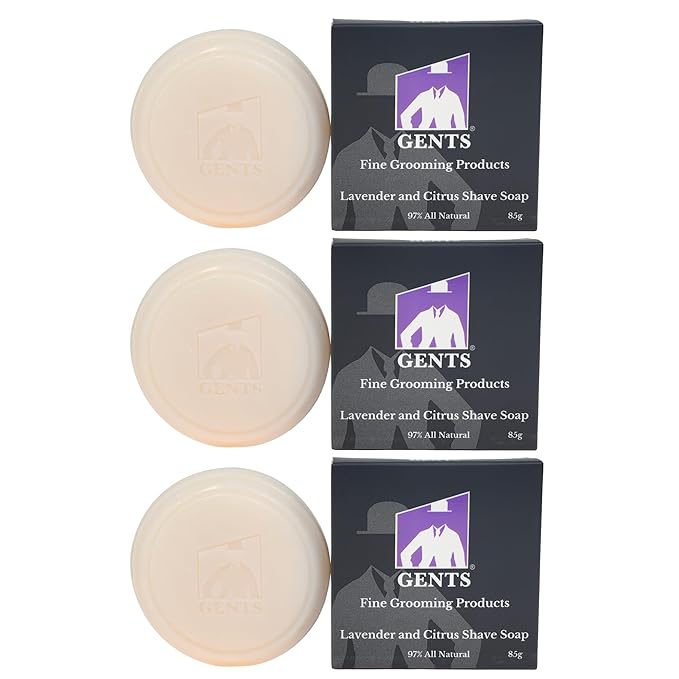 G.B.S Men's Lavender and Citrus Shaving Soap, Pack of 3