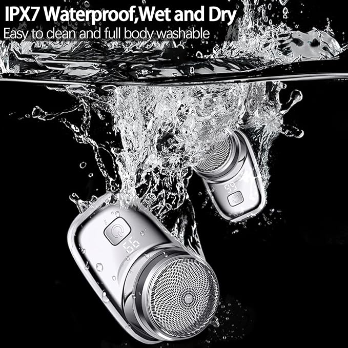 Mini Electric Shaver, 2025 New Pocket Size Electric Shavers for Men, Mini Portable Electrics Shaver, Rechargeable Easy One-Button, Powerful Waterproof Razor for Travel Office Business Trip
