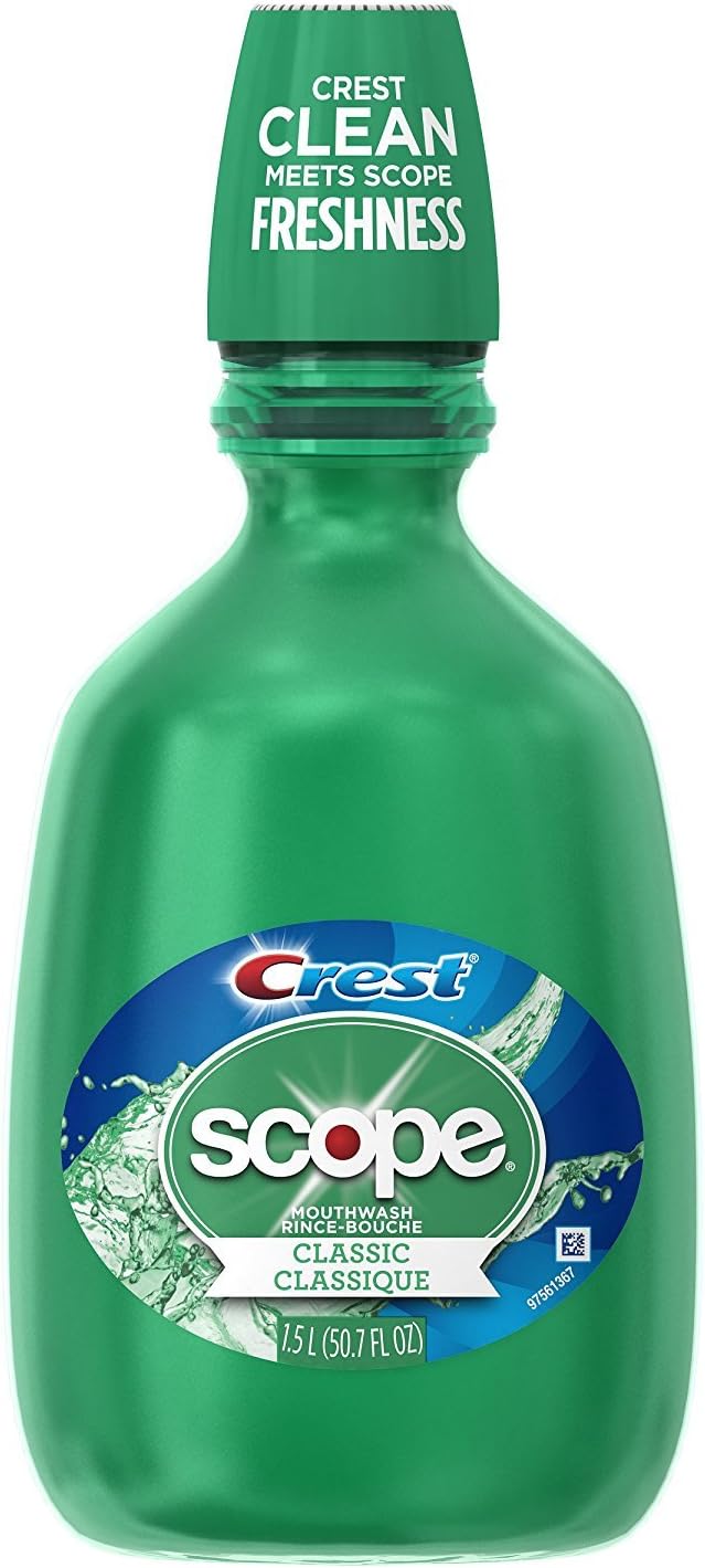 Crest Scope Classic Mouthwash Original Formula, Green, 50.72 Fl Oz