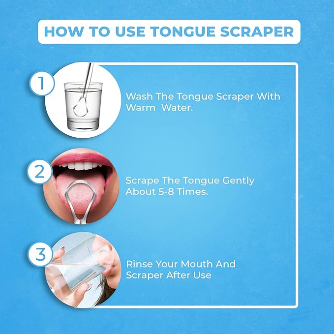 HOKIN Tongue Scraper for Adults with Travel Cases (2Pcs Oral Care Pack) - 100% Metal Spoon Shaped Tongue Cleaners, Tough Scrapers for Oral Hygiene