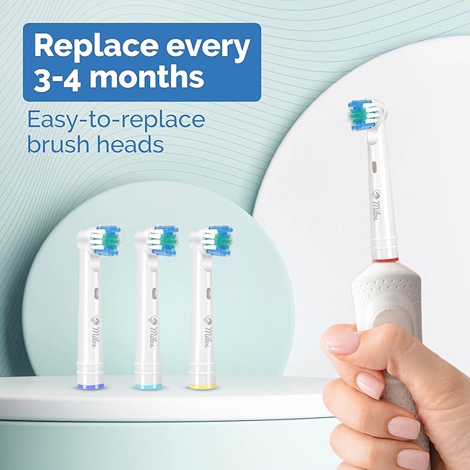 Toothbrush Head Compatible with Oral B - 16 Pack Milos Replacement Electric Toothbrush Heads Deep and Precise Cleaning Brush Heads Toothbrush Heads Compatible with Oral B Braun