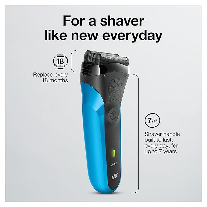 Braun Electric Razor for Men, Series 3 310s Electric Foil Shaver, Rechargeable, Wet & Dry