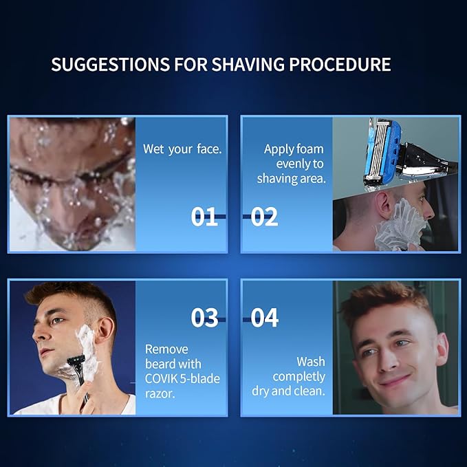5 Blade Razor for Men with Dual Lubrication, Handle & Cartridges, Comfortable and Smooth Shaving