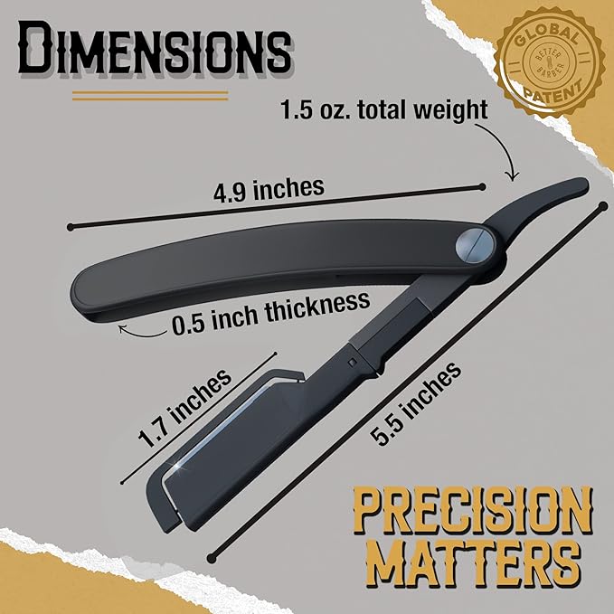Professional Straight Edge Razors for Men-Premium Straight Disposable Razor Kit for Shaving Hair/Beard-Men’s Shave Kit Safety-Straight Edge Razor for Men (Refill blades pack, 10 Units)