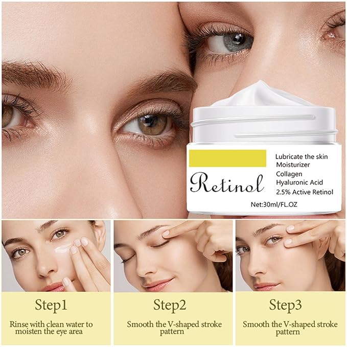 Retinol Cream For Face,Retinol Face Cream With Hyaluronic Acid, Nourishing Anti-Wrinkle Repair Cream Skin Care Anti-Aging Retinol Moisturizer For All Skin Types,1.05Oz