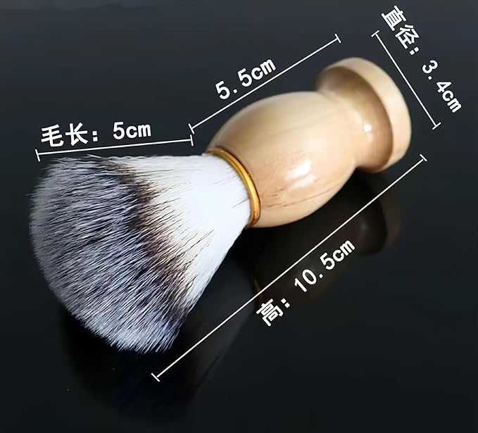 Synthetic Shaving Brush, Synthetic Bristles, Classic Cream Handle, Wet Shave Grooming Tool