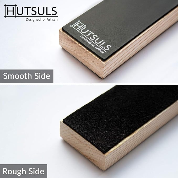 Hutsuls Double Sided Leather Strop Paddle Kit - Get Razor-Sharp Edges, Ergonomic Handle, Quality Honing Leather, and Step-by-Step Guide