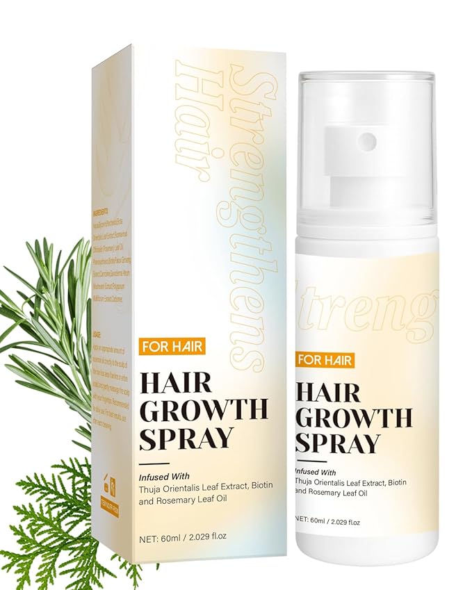 Hair Growth Spray, Hair Growth Oil Spray, with Biota Orientalis, Rosemary Oil & Biotin, Strengthens Hair Roots, Prevent Hair Thinning & Hair Loss, Thicker Fuller Hair for Women Men (2.02 Fl.oz)