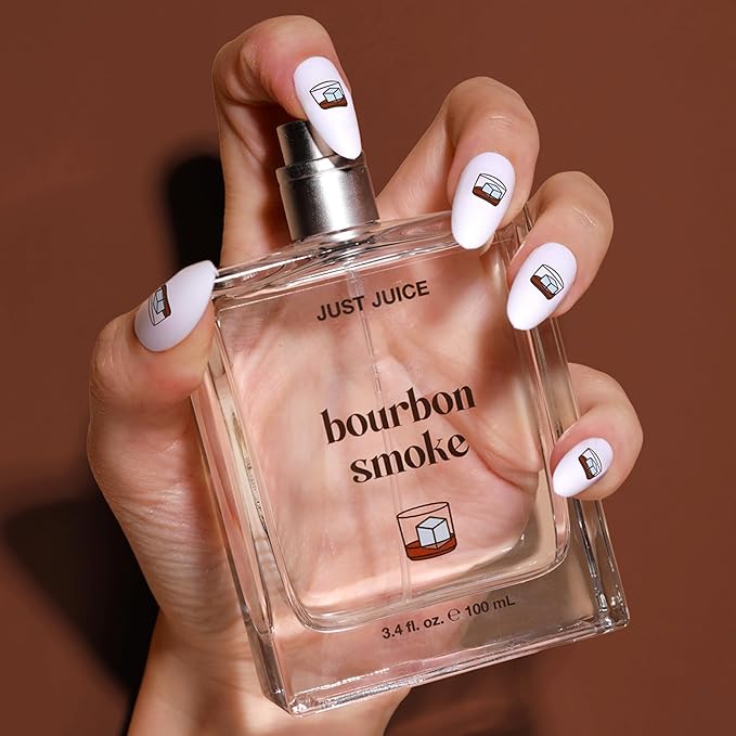 Just Juice Bourbon Smoke - Spicy, Warm Vanilla Perfume for Women and Men - Amber Mini Travel Perfume with Black Pepper, Cedar, Suede - 0.33 oz