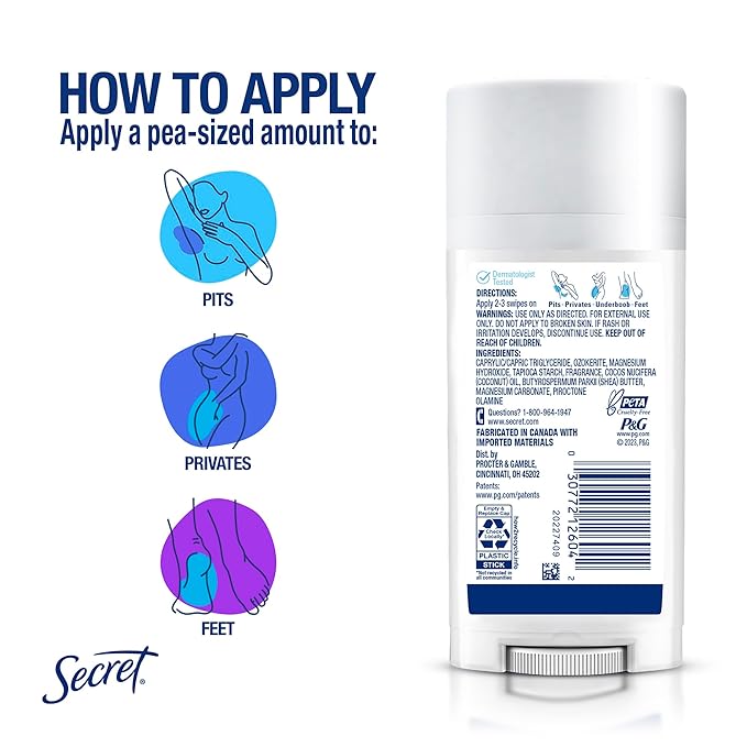 Secret Whole Body Deodorant for Women, Stick + Spray Bundle, Peach + Vanilla Blossom Scent, Aluminum Free, 72 HR Odor Protection, 2.4 oz & 3.5 oz (Pack of 2)