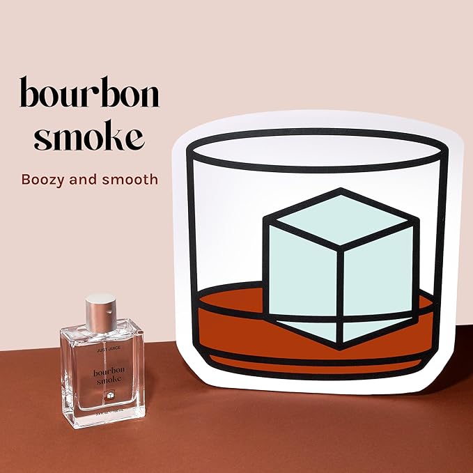 Just Juice Bourbon Smoke - Spicy, Warm Vanilla Perfume for Women and Men - Amber Perfume with Black Pepper, Cedar, Suede - 3.4 oz