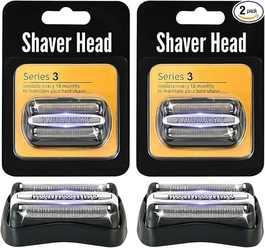 2 Pack Series 3 Replacement Shaver Head, Compatible with S3 Razors 301S, 310S, 320S, 330S, 340S, 360S, 3000S, 3010S, 3020S, 30S, 3040, 350CC, 370CC, 3050CC