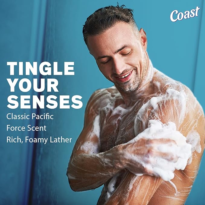 Coast 2-in-1 Hair and Body Wash, Classic Scent - Men's Body Wash, Shampoo & Conditioner - 6 Pack x 18 Fl Oz - Moisturizing & Refreshing Rich Lather for Energized And Clean Skin