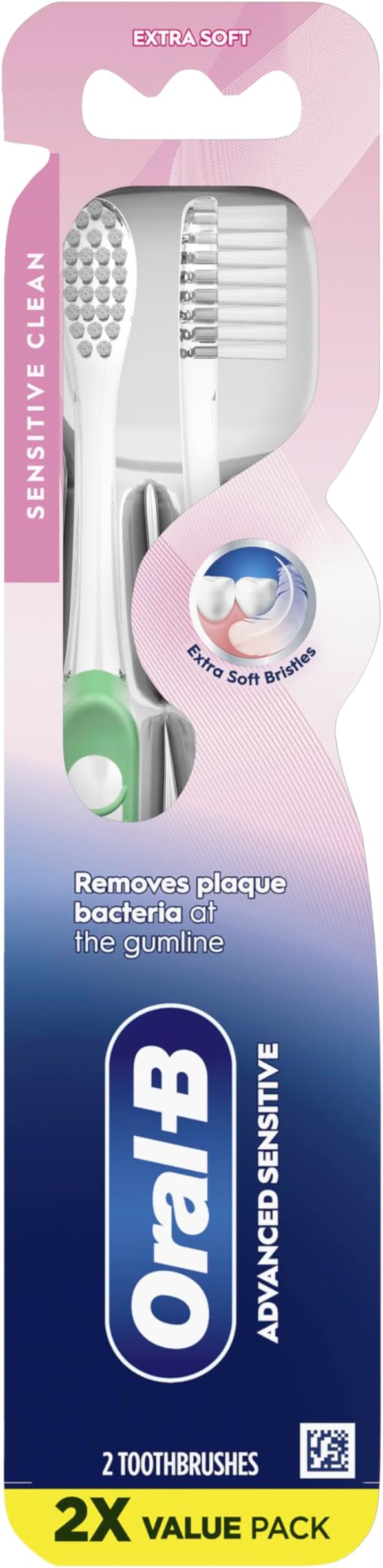Oral-B Advanced Sensitive Toothbrushes, Extra Soft, 2 Count