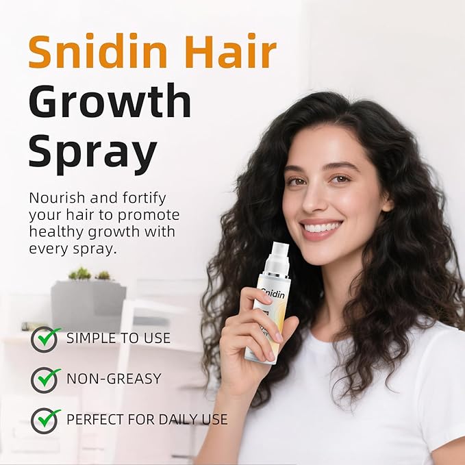 Hair Growth Spray, With Rosemary Oil and Biotin, Non-Greasy, Helps Prevent Hair Thinning & Hair Loss, for Scalp, 60ml Bottle