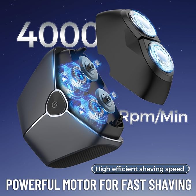Electric Shavers for Men, Mini Rotary Shaver Portable, Electric Razor for Men, Travel Shavers with Case, Waterproof Face Razor as Gift, USB Type C for Home, Car, Travel