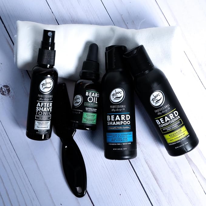 Rolda Beard Wash Kit for Men, Beard Care Products, Polished Gentleman Beard Shampoo and Conditioner.