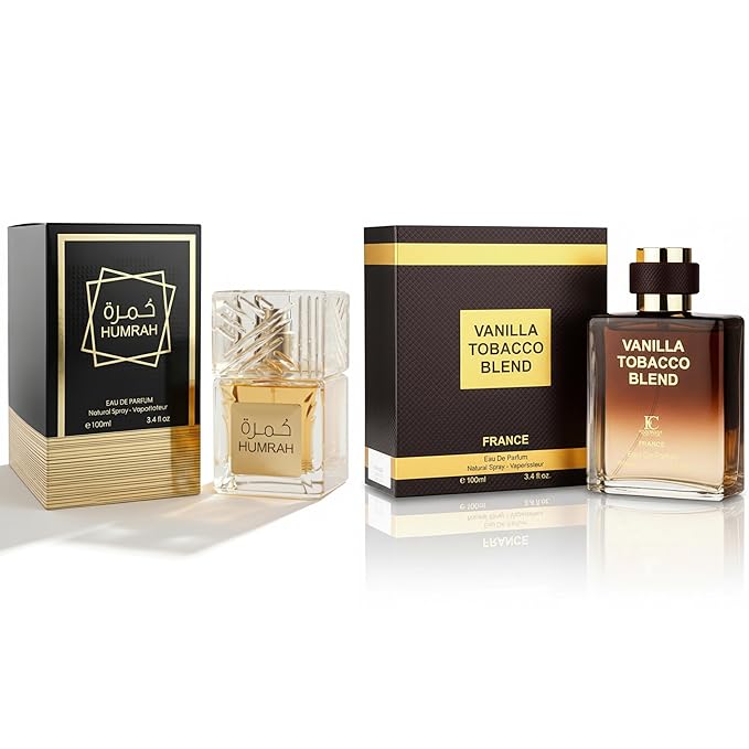 META-BOSEM Men's Perfume Gift Set, EDP, 2 Pack (3.4 oz / 100 mL each), Humrah, Vanilla Tobacco Blend, Oud & Warm Woods, for cool nights, Long-Lasting, Gift Ready