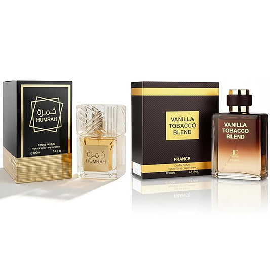 META-BOSEM Men's Perfume Gift Set, EDP, 2 Pack (3.4 oz / 100 mL each), Humrah, Vanilla Tobacco Blend, Oud & Warm Woods, for cool nights, Long-Lasting, Gift Ready