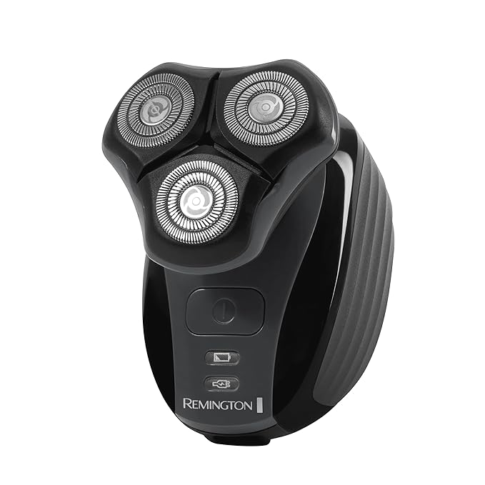 Remington Balder™+ Head Shaver 3 Dual-Track Cutting Heads Multi-Directional Pivot 45 Minute Run Time 100 Percent Waterproof Complete Grooming Kit with Beard Trimmer Nose and Ear Trimmer