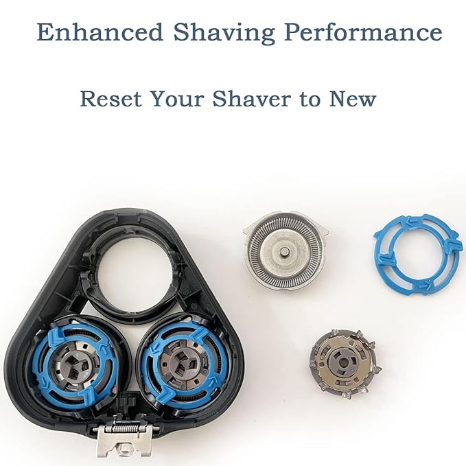 SH50 Replacement Heads Whole Head Part Compatible with Phillip Shaver Series 5000 (S5xxx), S5xxx, PT8xx, PT7xx, 3 Count SH50 Replacement Blades for Series 5000 Razors
