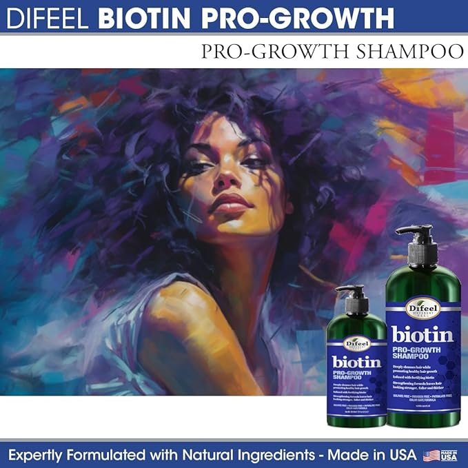 Difeel Pro-Growth Biotin Shampoo 33.8 oz. - Shampoo for Thinning Hair and Hair Loss with Biotin for Hair Growth