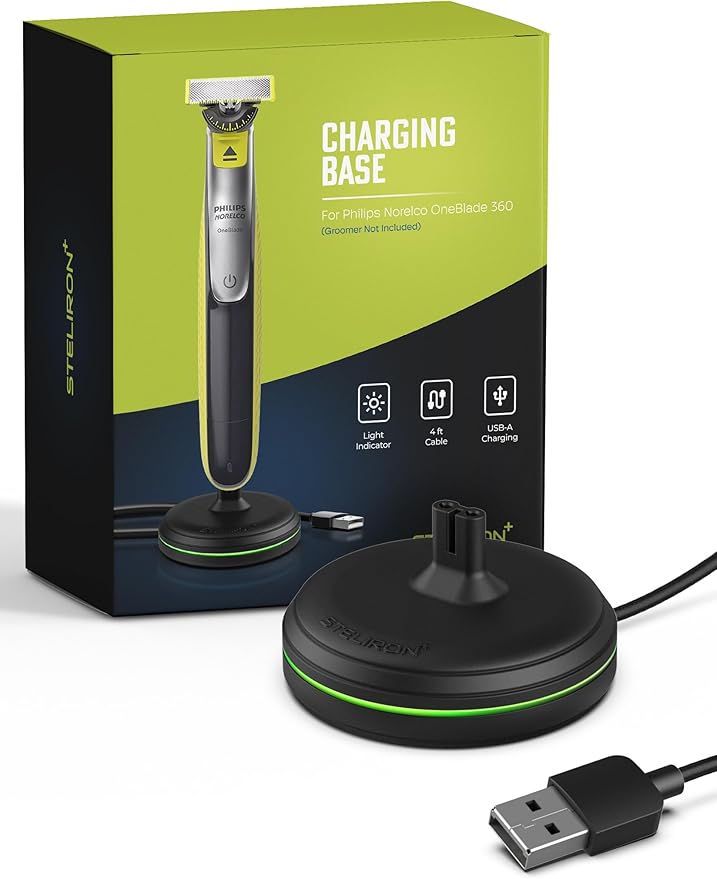 Charging Stand for Philips Norelco OneBlade 360 Shaver - Charger Dock with LED Light Indicator and USB Cable Compatible with Models QP2724, and QP2834