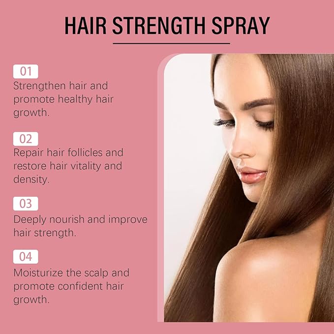 50ml Hair Strength Spray - Promotes Healthy Hair Growth, Repairs Follicles, Deeply Nourishes Scalp & Hair, Reduces Breakage, With Glycerin & Tocopherol