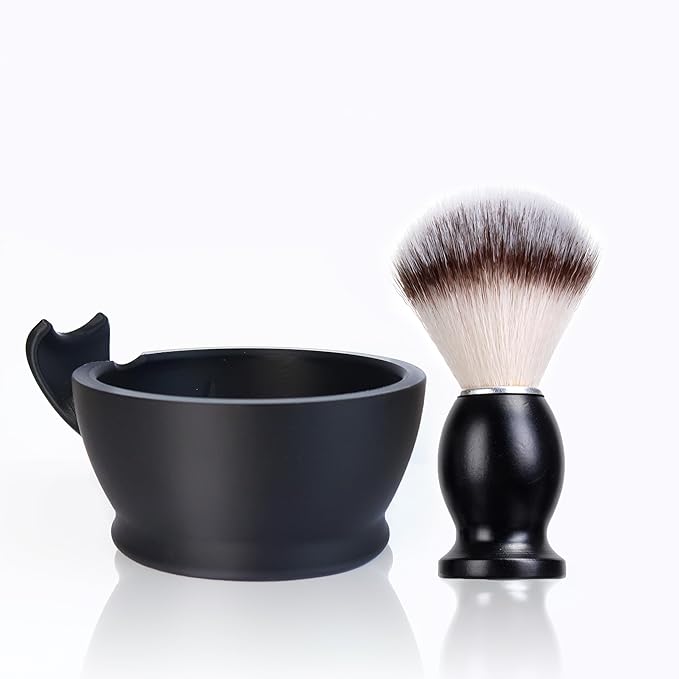 Shaving Brush Set for Men,2 in 1 Shaving Brush Set Includes Synthetic Shaving Brush and PLA Shaving Bowl (Set1)